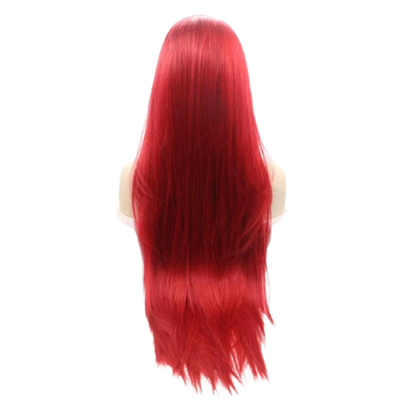 Peruka czerwona długa prosta długość 75 cm