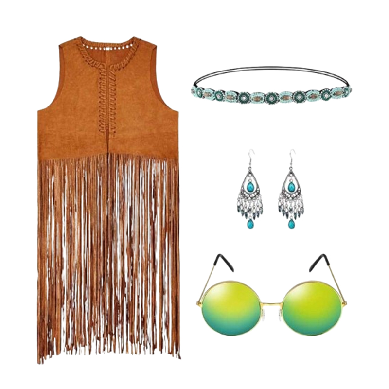 Strój HIPISOWSKI z dodatkami retro