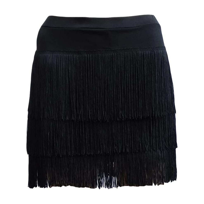 Spódnica do tańca czarna z frędzlami M/L - obrazek 2