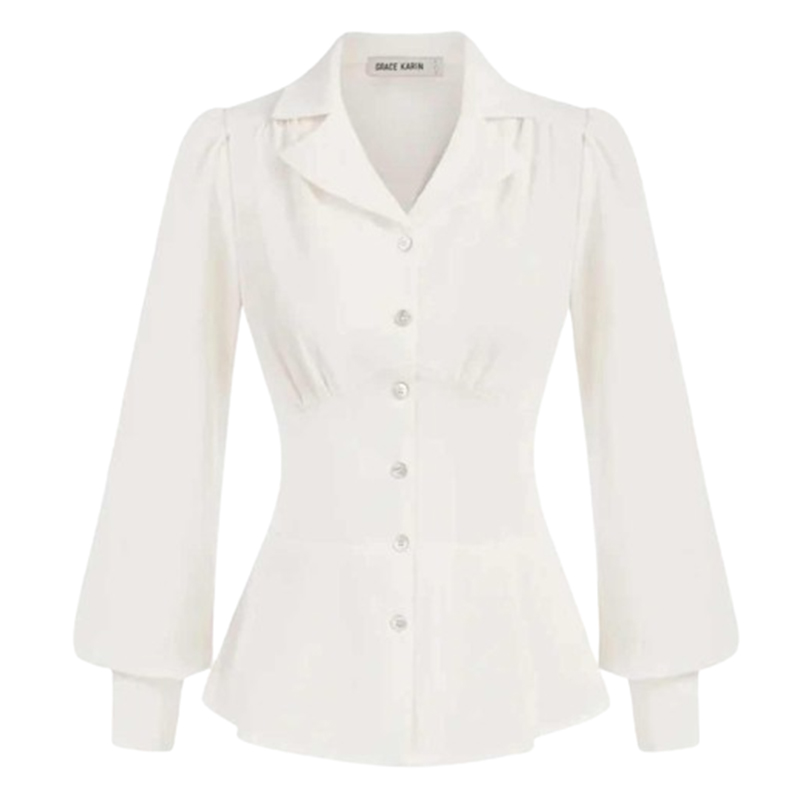 Damska elegancka bluzka koszulowa z długim rękawem