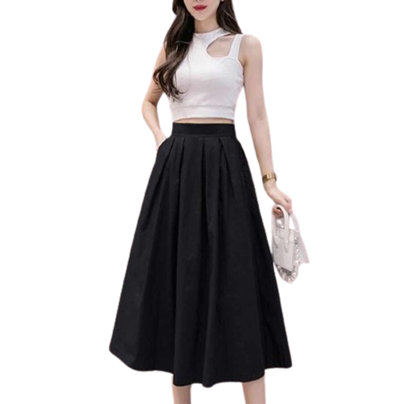 Spódnica plisowana czarna midi rozmiar XL