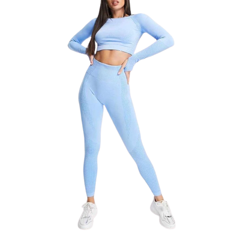 Dwuczęściowy komplet fitness niebieski S