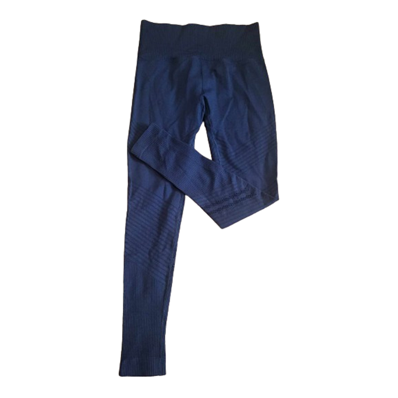 Sportowe legginsy granatowe push-up - obrazek 3