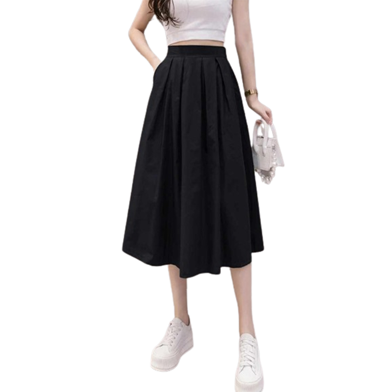 Spódnica plisowana czarna midi rozmiar XL - obrazek 3