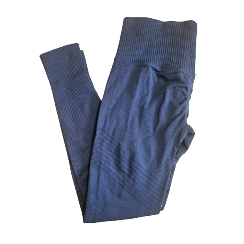 Sportowe legginsy granatowe push-up - obrazek 4