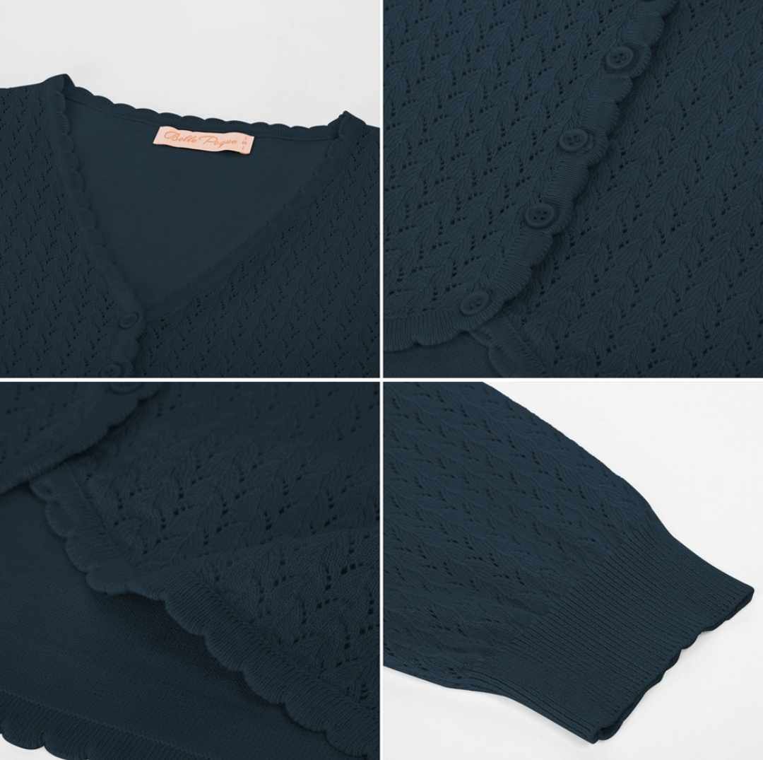 Sweter damski bolerko z 3/4 rękawem rozmiar XL - obrazek 4