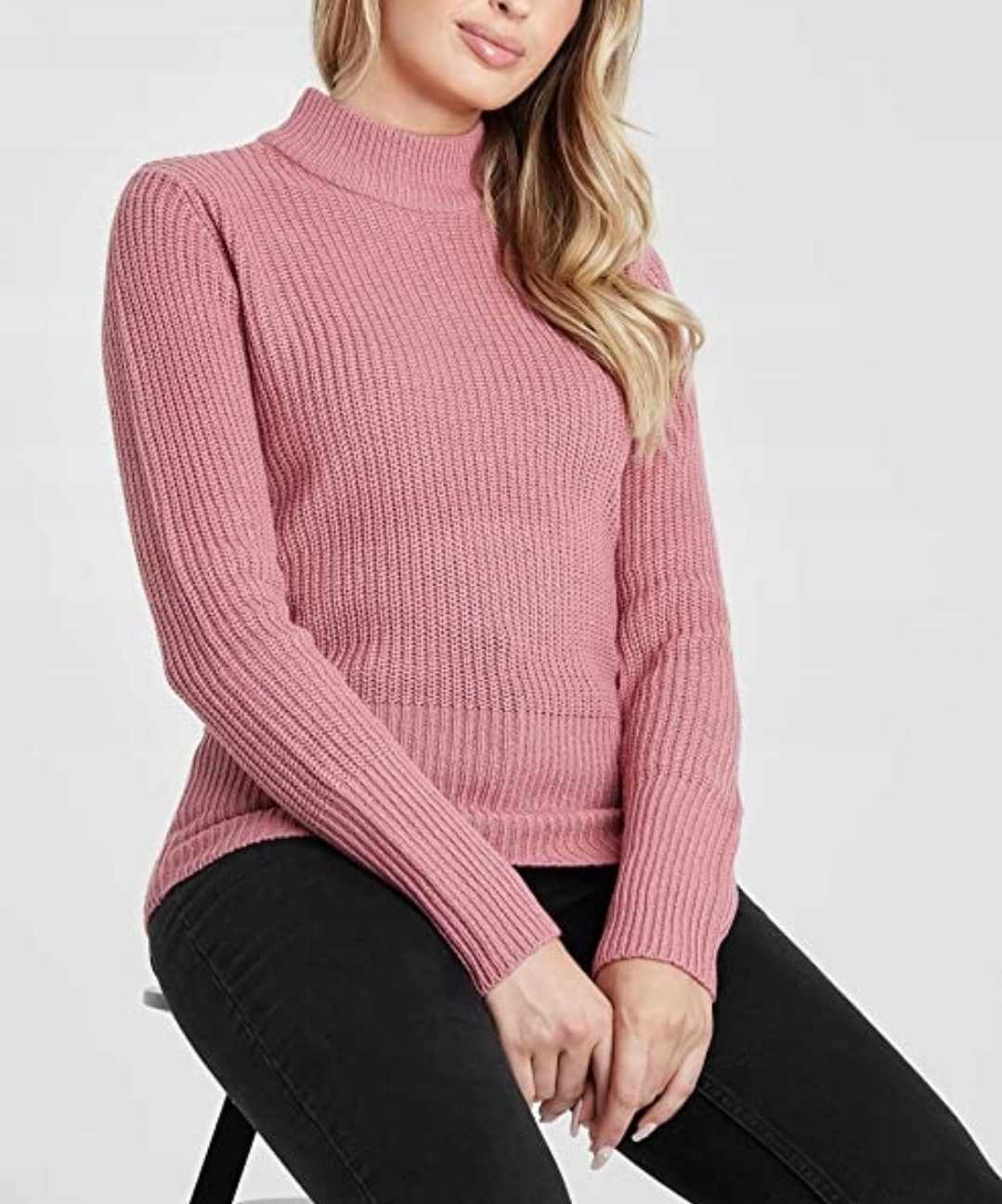 Damski sweter różowy rozmiar XS - obrazek 4