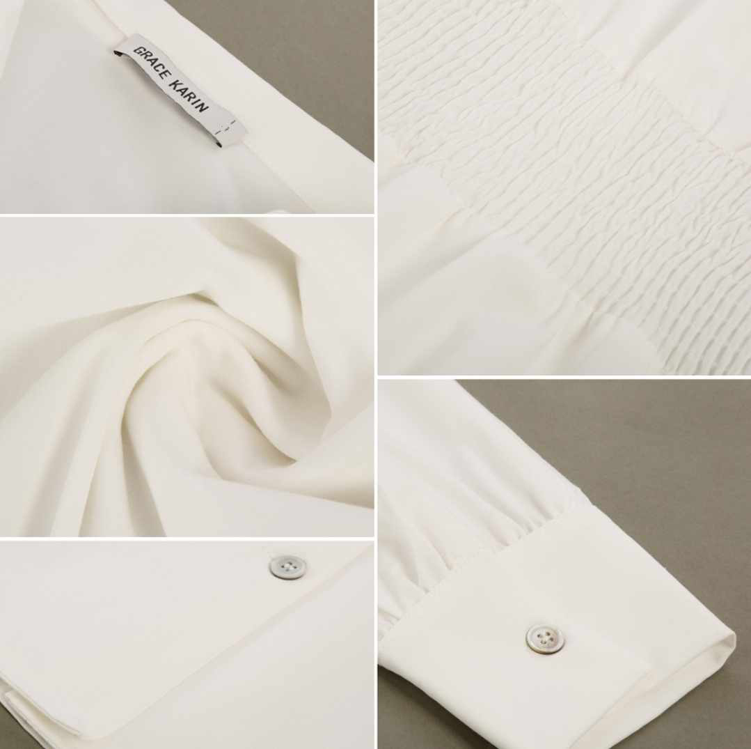 Damska elegancka bluzka koszulowa z długim rękawem - obrazek 3