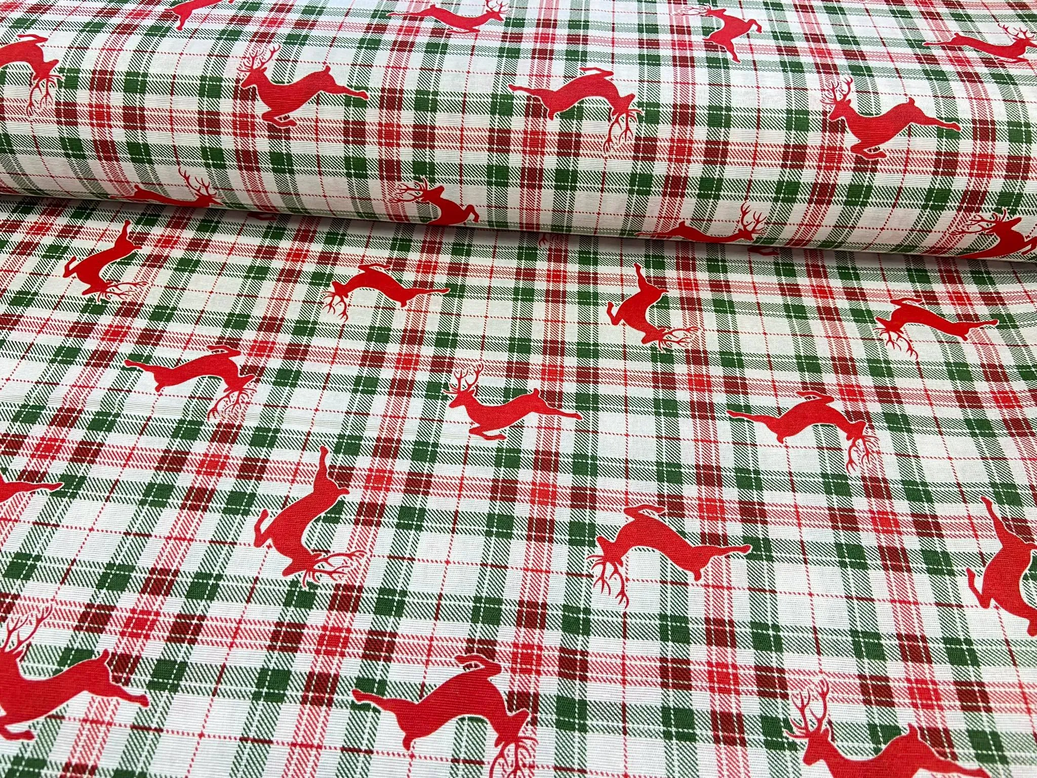 Obrus świąteczny wzór RENIFERY 135x235 cm - obrazek 2