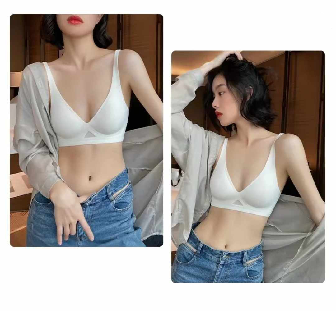 Biustonosz bezszwowy biały rozmiar M - obrazek 4