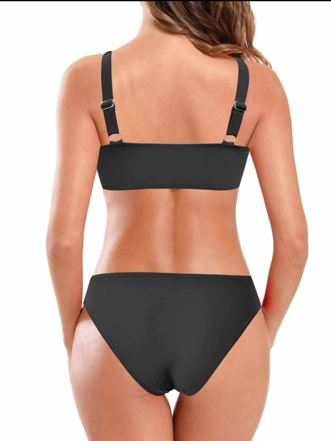 Dwuczęściowy BIAŁY strój kąpielowy z marszczeniami S - obrazek 3