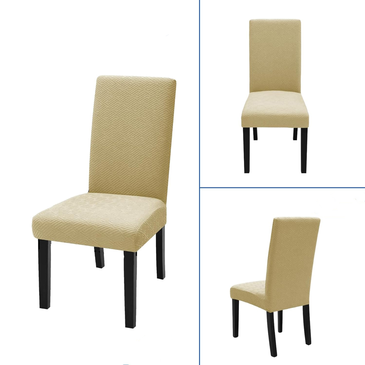 Wzorzysty zestaw elastycznych pokrowców na krzesło 4szt - obrazek 2