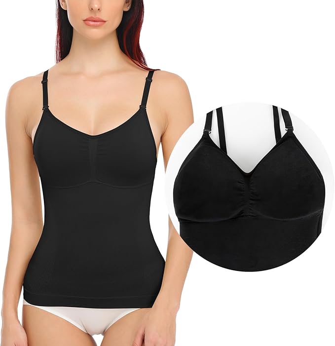 Damski modelujący podkoszulek na ramiączkach czarny 2XL - obrazek 2