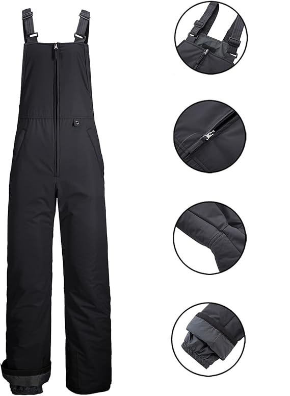 Zimowe spodnie narciarskie z szeklami czarne - obrazek 3