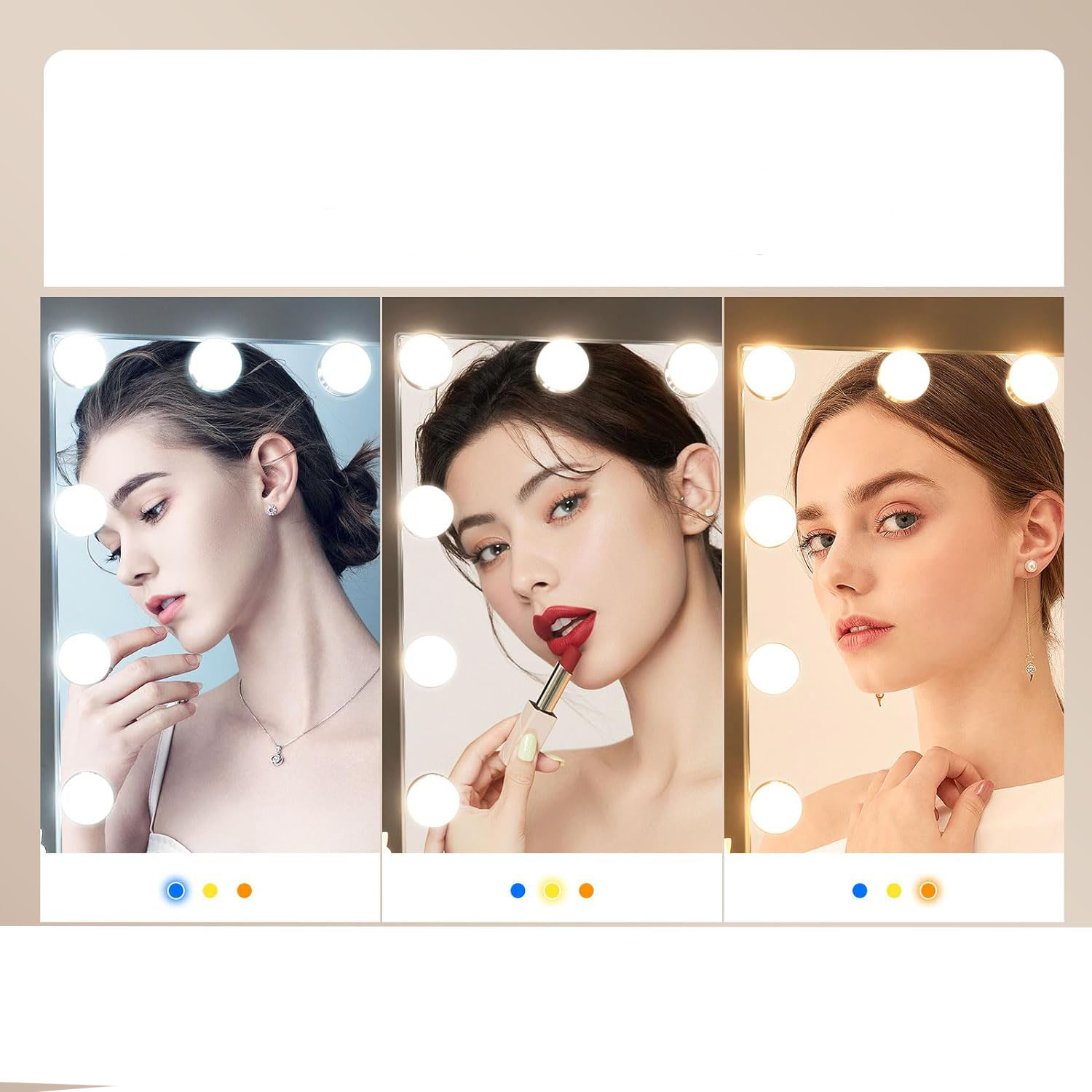 Lustro LED Lustra Do makijażu Hollywood 50x40cm - obrazek 6