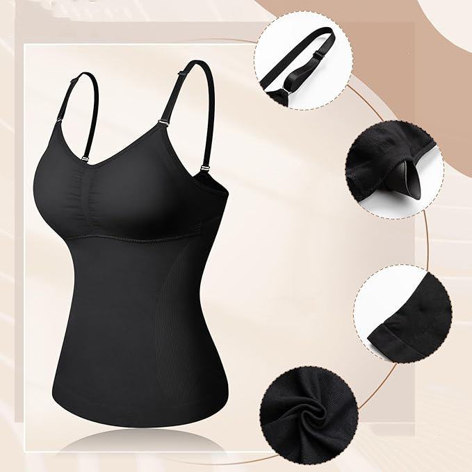 Damski modelujący podkoszulek na ramiączkach czarny 2XL - obrazek 5