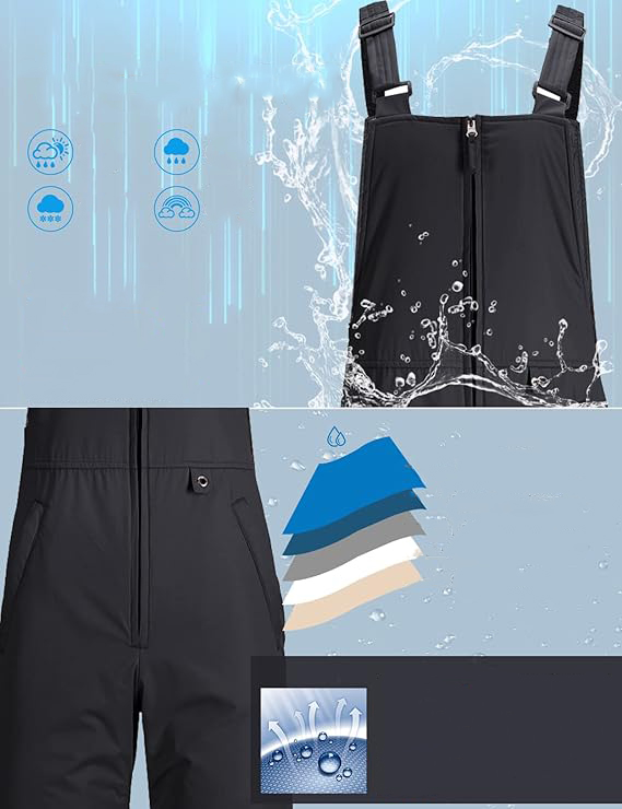 Zimowe spodnie narciarskie z szeklami czarne - obrazek 4