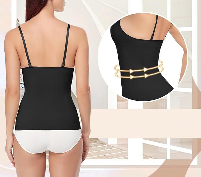 Damski modelujący podkoszulek na ramiączkach czarny 2XL - obrazek 3