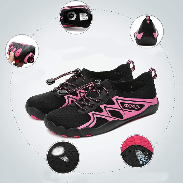 Buty do wody - Antypoślizgowe Czarno-Różowe r.39 - obrazek 6