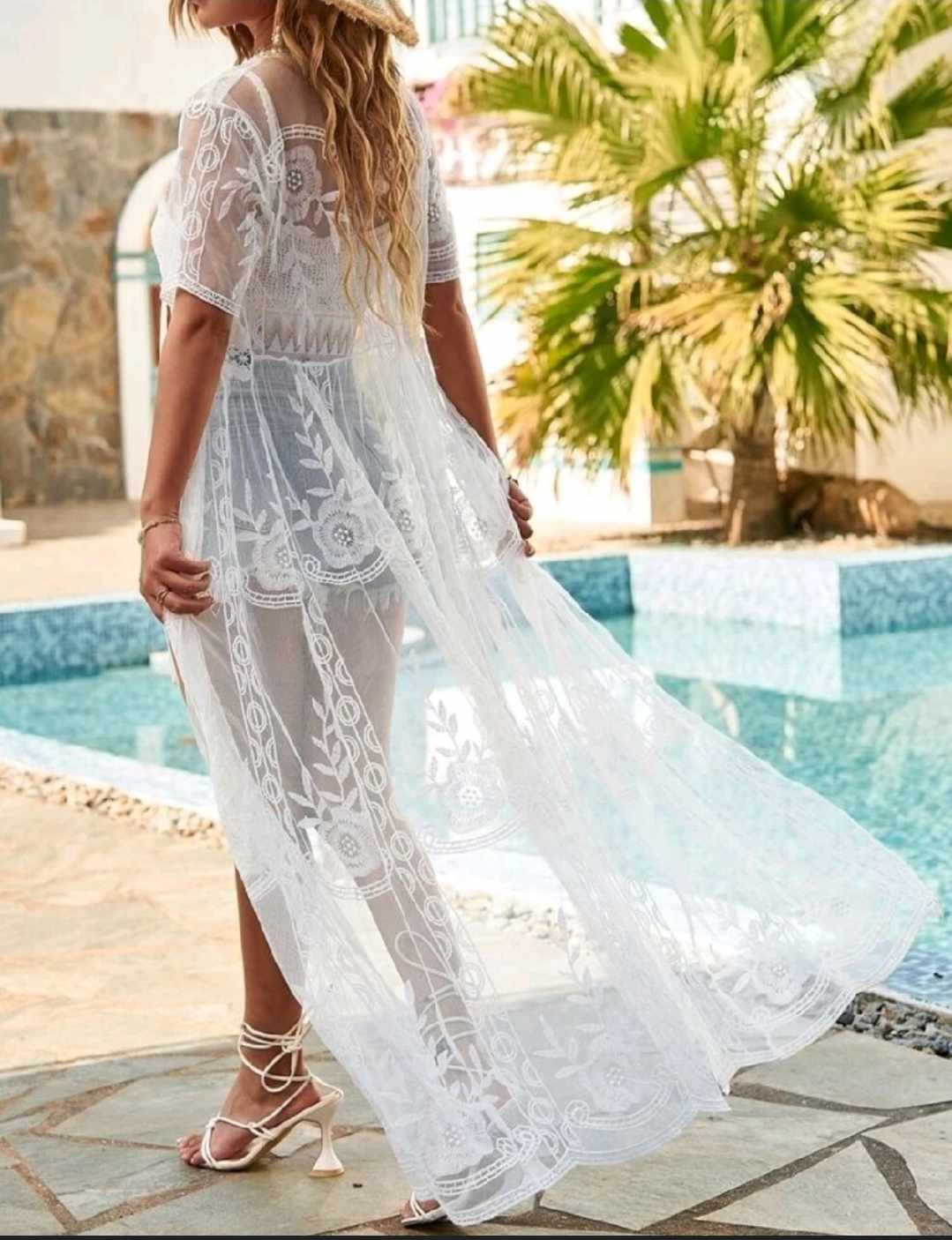 Pareo długa narzuta plażowa na strój kąpielowy - obrazek 4