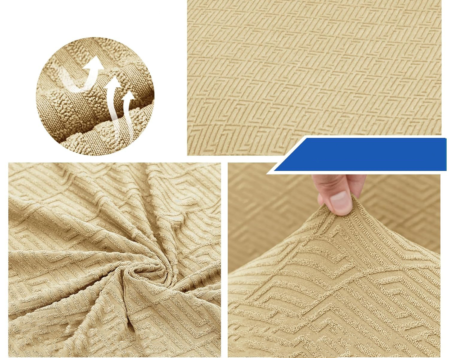 Wzorzysty zestaw elastycznych pokrowców na krzesło 4szt - obrazek 5