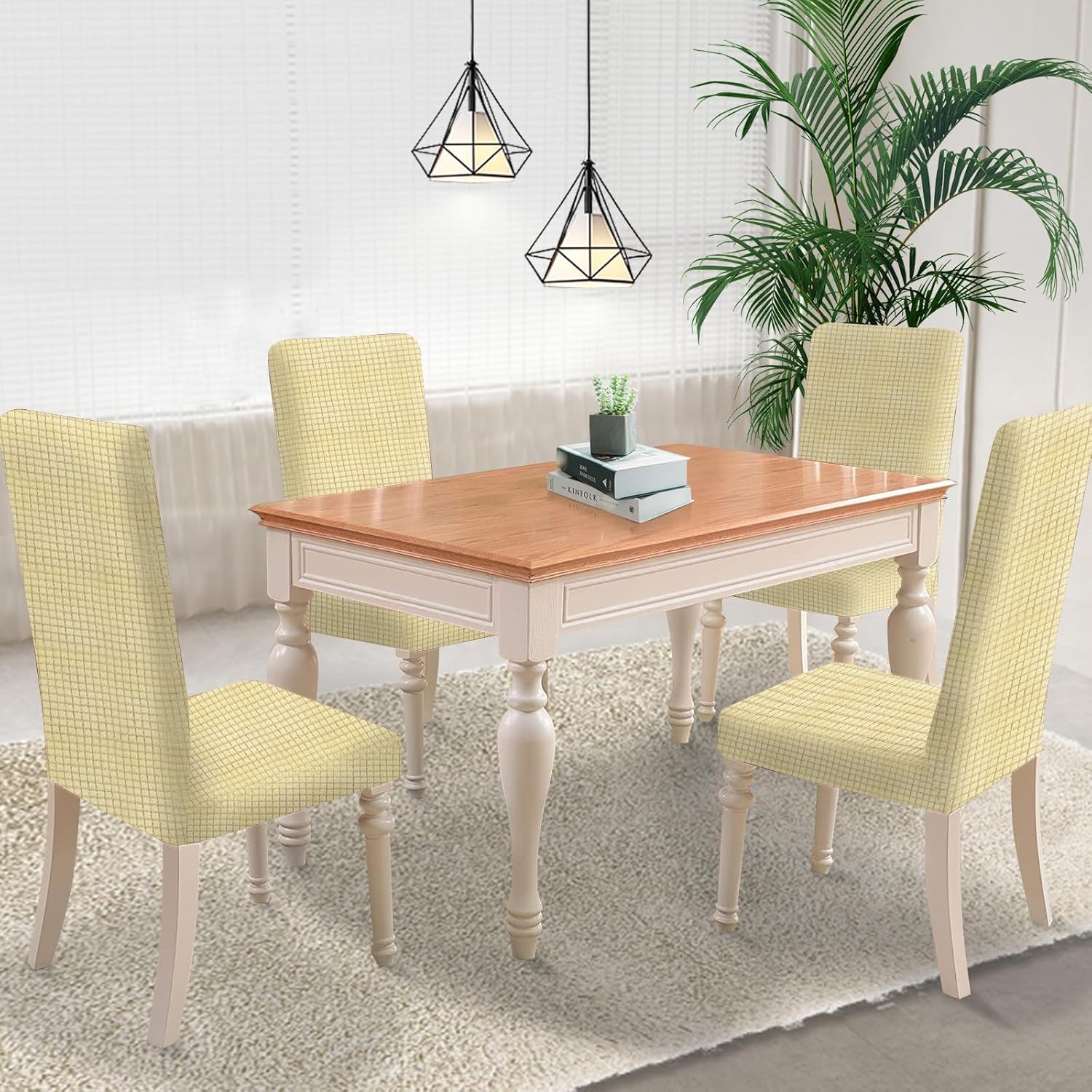 Zestaw elastycznych pokrowców na krzesło 4szt - obrazek 4