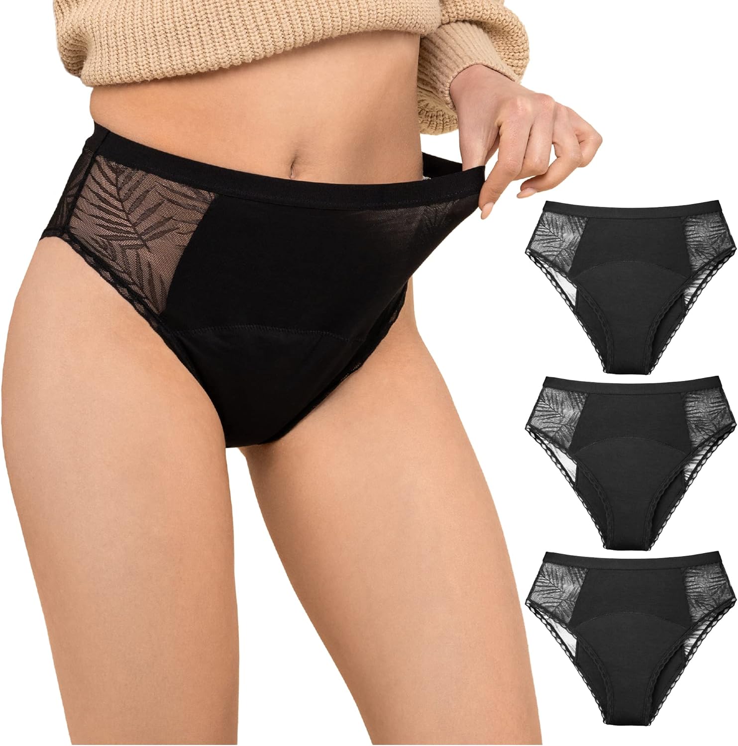 Bielizna damska 3PAK majtki odporne na przecieki L - obrazek 2