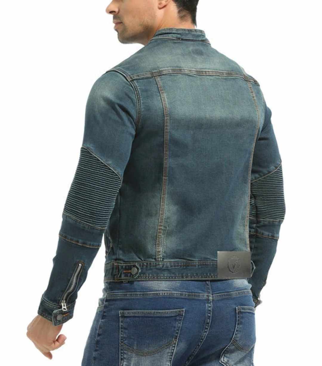 Jeansowa kurtka motocyklowa z ochraniaczami XL - obrazek 6