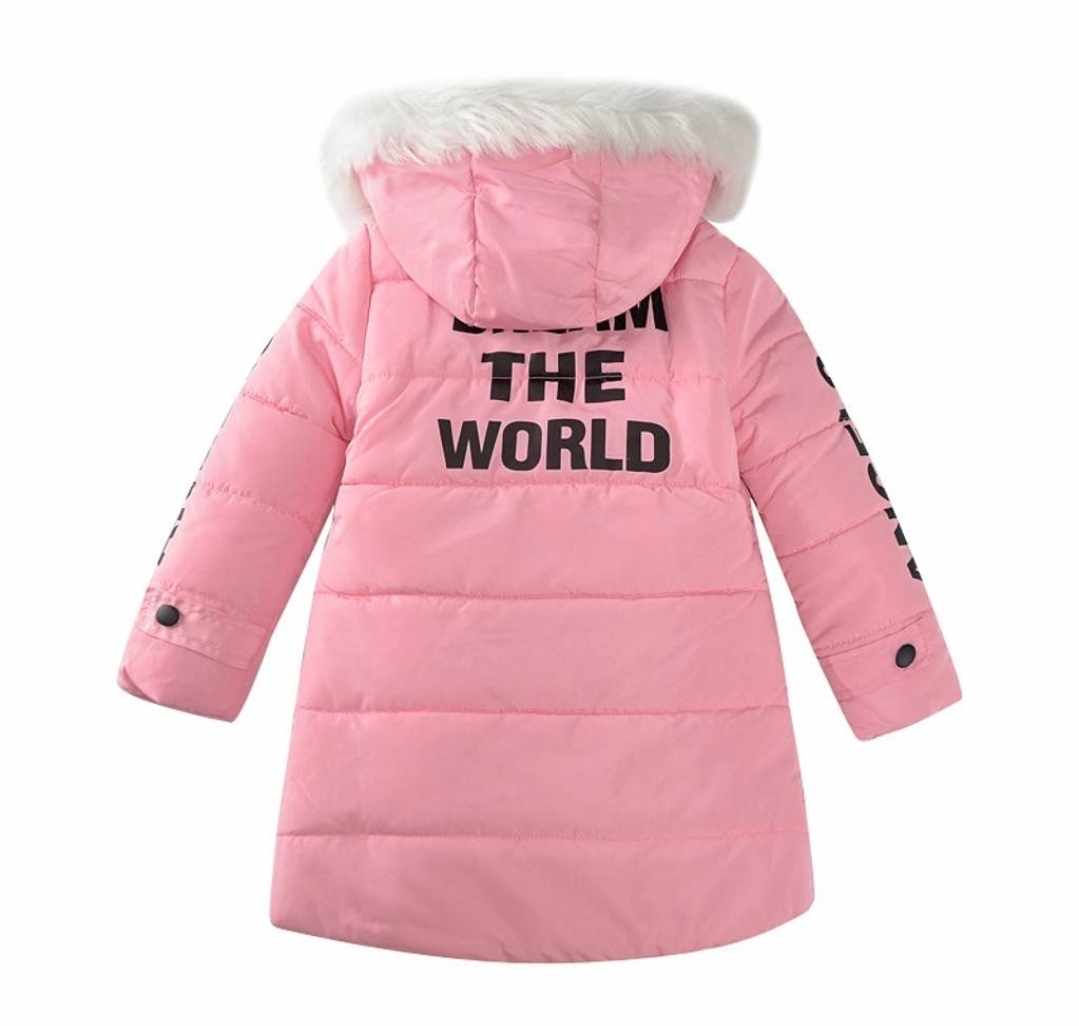 Dziewczęca kurtka długa z napisami r.160 - obrazek 2