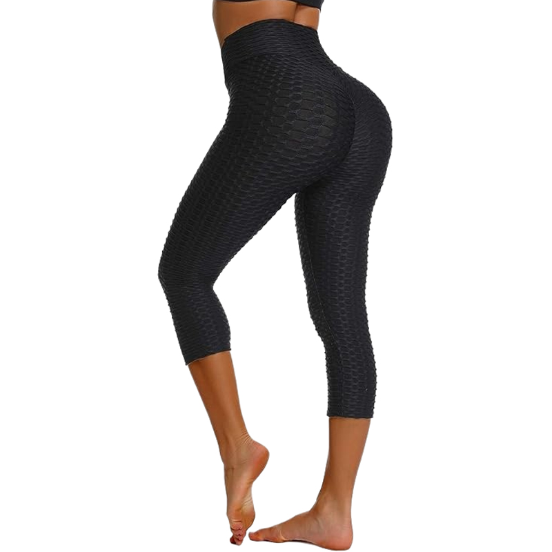 Legginsy sportowe push-up 3/4 czarne