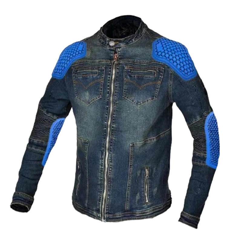 Jeansowa kurtka motocyklowa z ochraniaczami XL