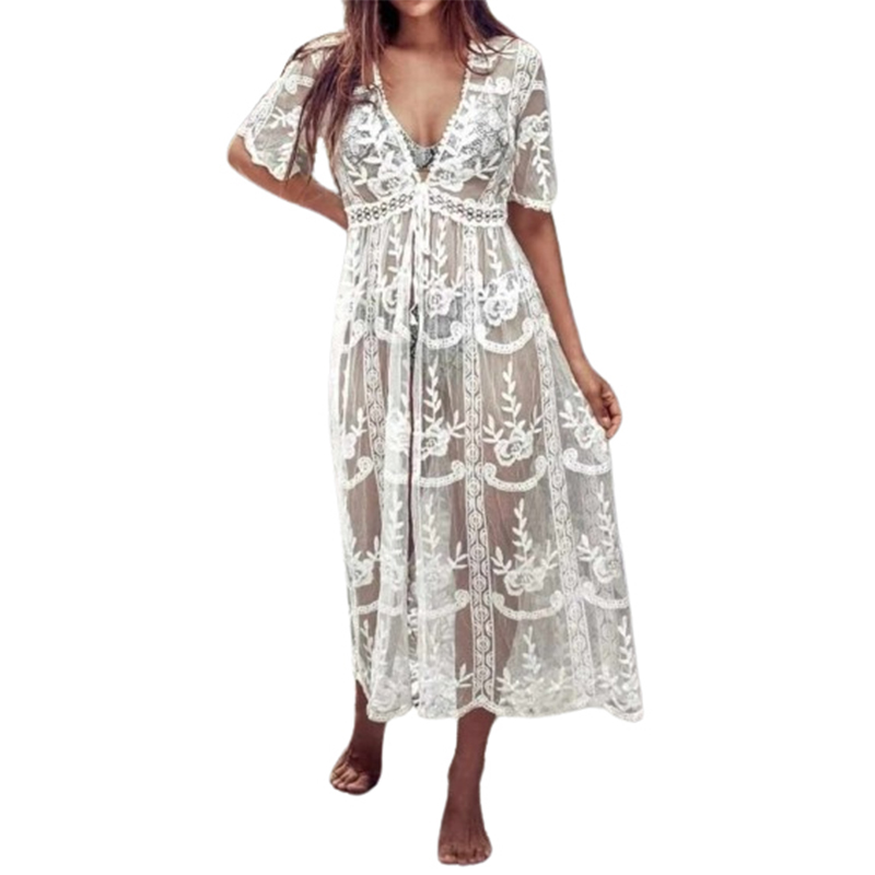 Pareo długa narzuta plażowa na strój kąpielowy