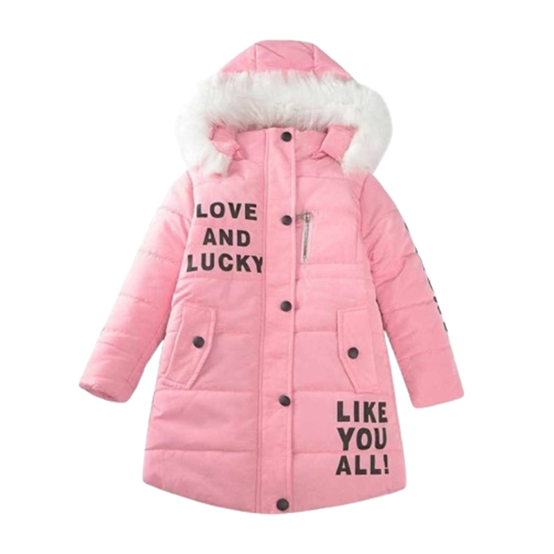 Dziewczęca kurtka długa z napisami r.160