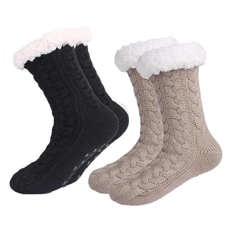 Ocieplane zimowe skarpety antypoślizgowe 2PAK r.35-41