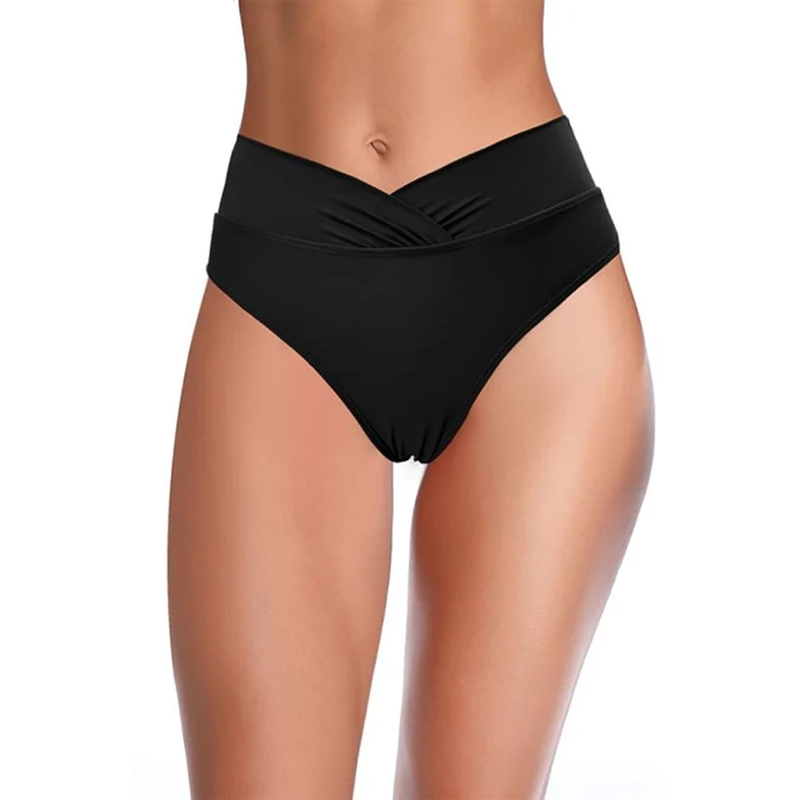 DOŁ OD STROJU KĄPIELOWEGO Majtki czarne z wysokim stanem M