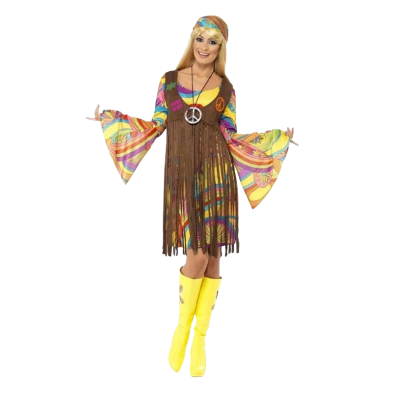 Strój Hipiski Przebranie Hippi Kostium Lat 60-70 r.L