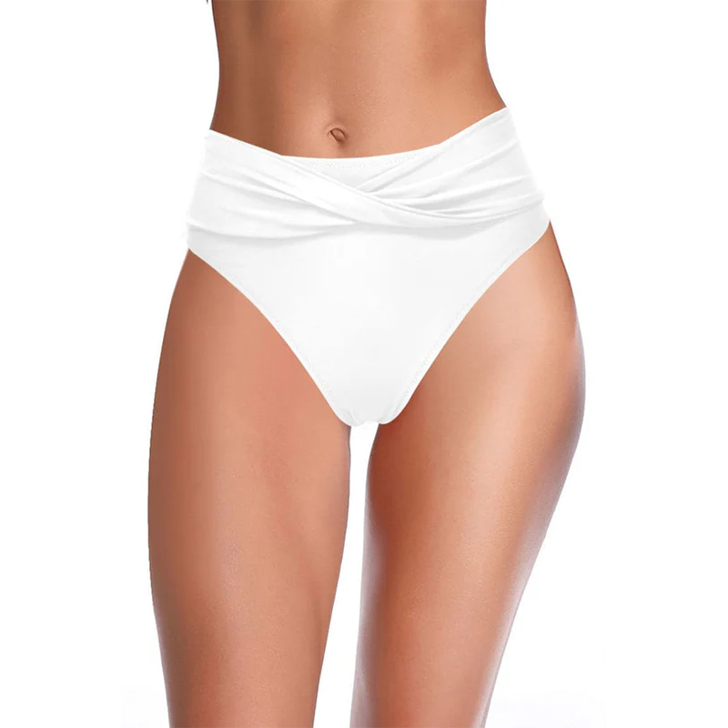 DOŁ STROJU KĄPIELOWEGO Majtki z marszczeniami i wysokim stanem