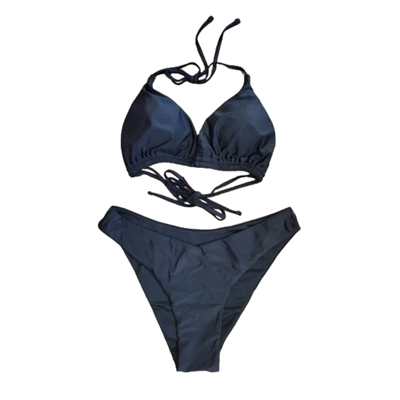 Dwuczęściowy strój kąpielowy czarny XL