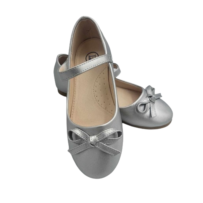 Balerinki dziewczęce srebrne rozmiar 31 - obrazek 2