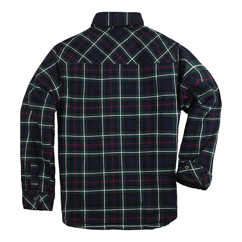 Męska ocieplana flanelowa kurtka w kratę r.XL - obrazek 2