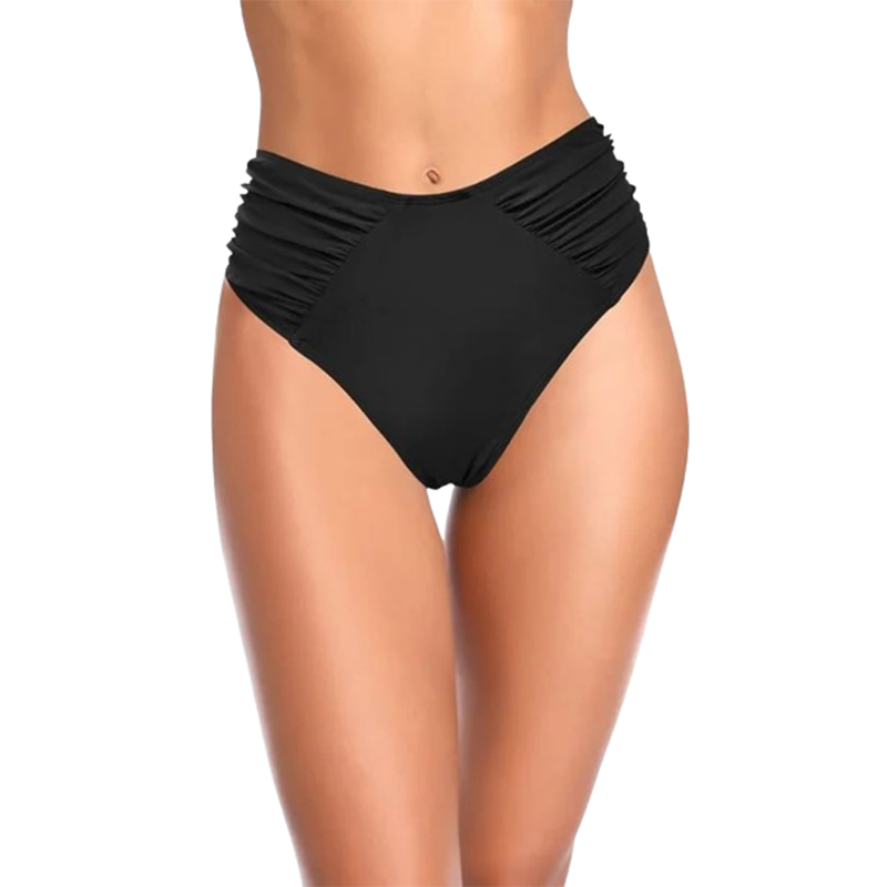 Dół bikini z wysokim stanem i marszczeniami typu hipster L