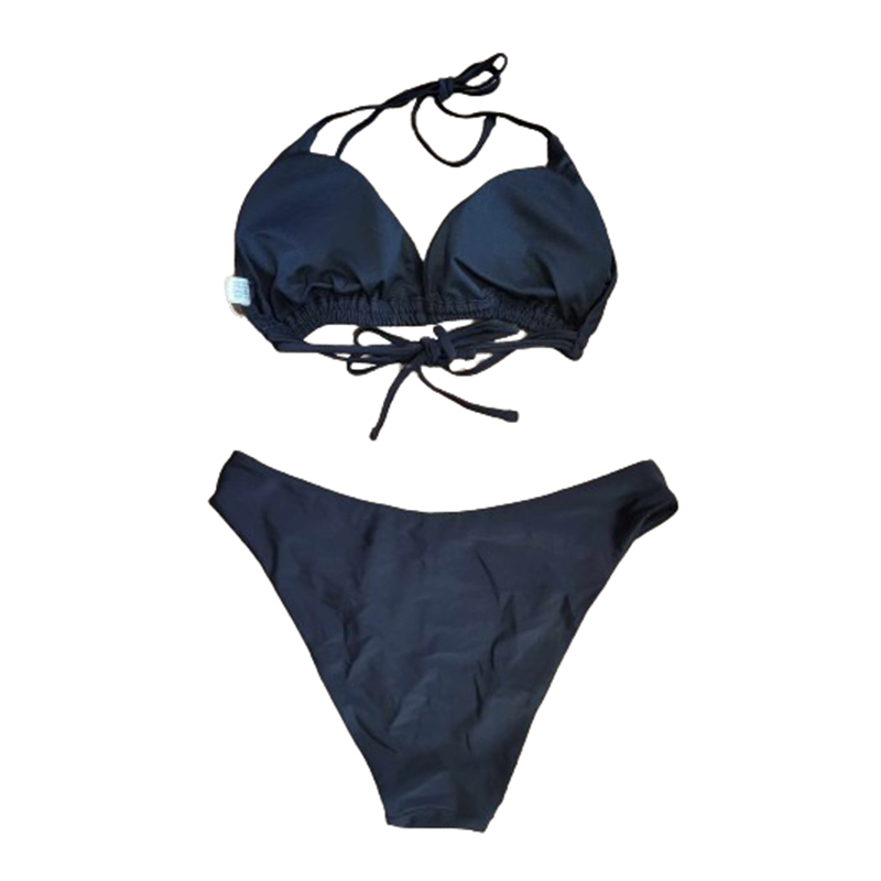 Dwuczęściowy strój kąpielowy czarny XL - obrazek 2