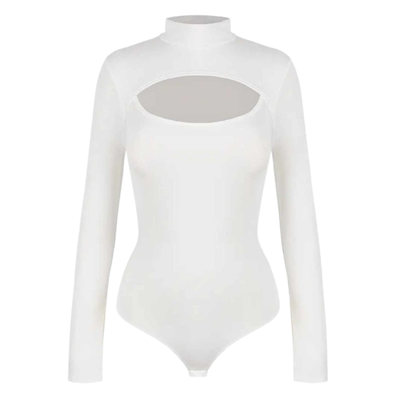 Damskie body czarne z wycięciem r. L - obrazek 2