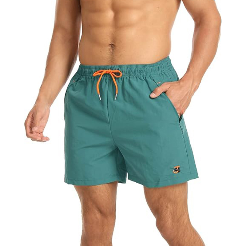 Szorty/kąpielówki plażowe w kolorze zielonym - obrazek 2