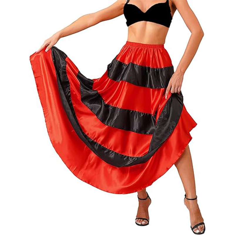 Spódnica satynowa do tańca długa - obrazek 2