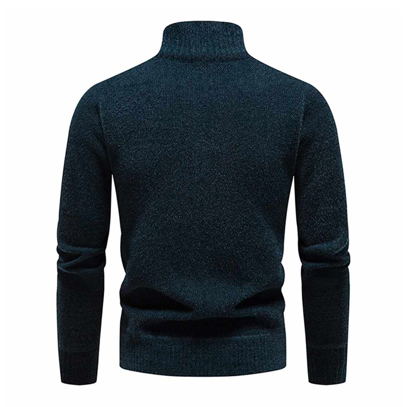 Męski ocieplany sweter ze stójką - obrazek 3