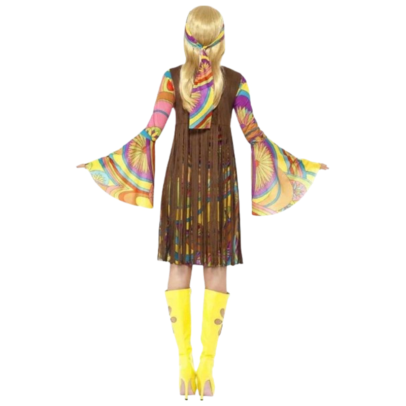 Strój Hipiski Przebranie Hippi Kostium Lat 60-70 r.L - obrazek 4