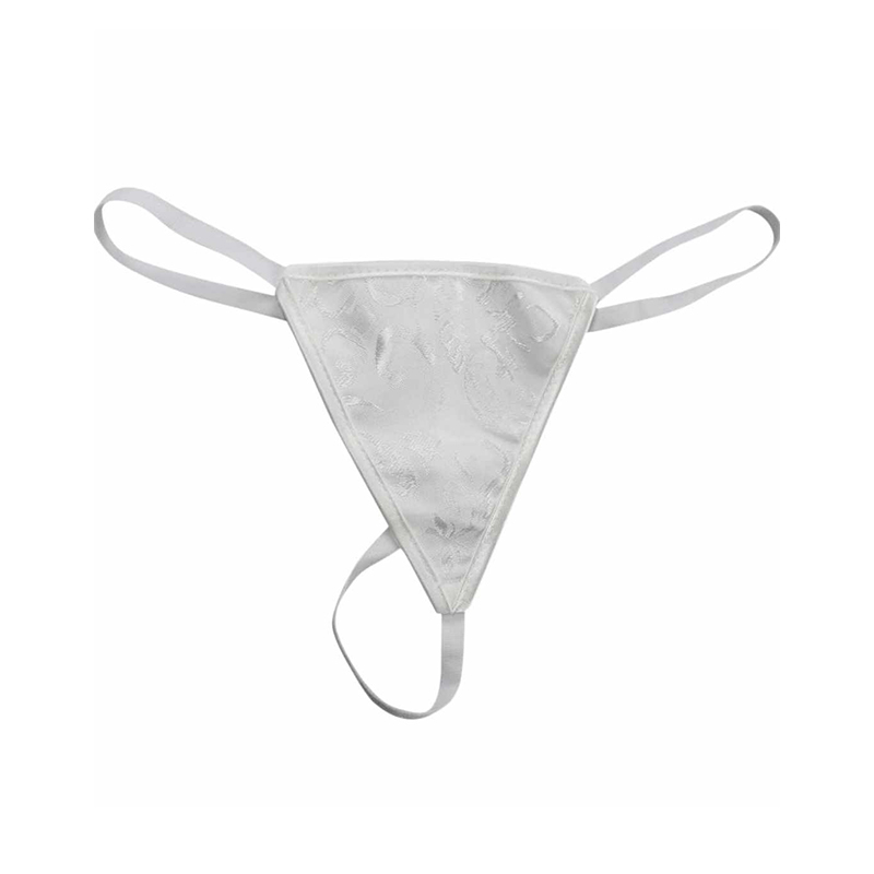 Biały wzorzysty gorset ze stringami L - obrazek 3