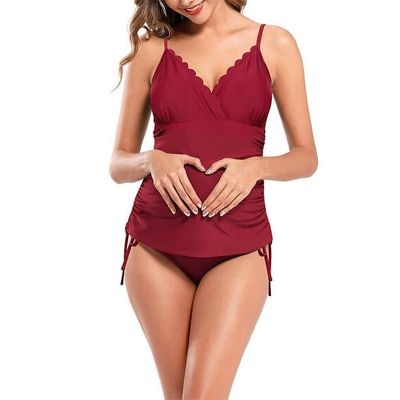 Ciążowy dwuczęściowy strój kąpielowy rozmiar XL - obrazek 3