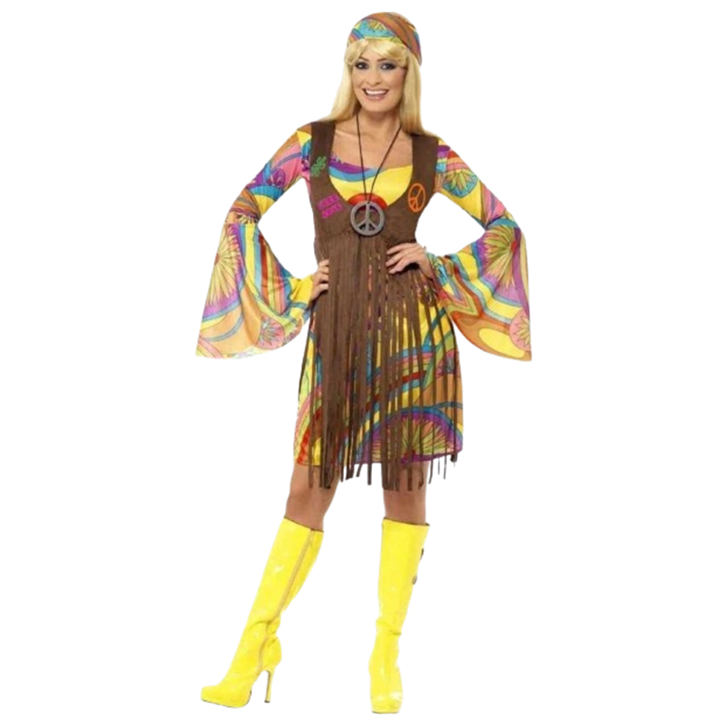 Strój Hipiski Przebranie Hippi Kostium Lat 60-70 r.L - obrazek 2